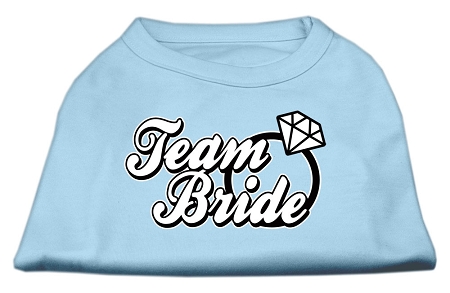 Team Bride Screen Print Shirt Baby Blue XS